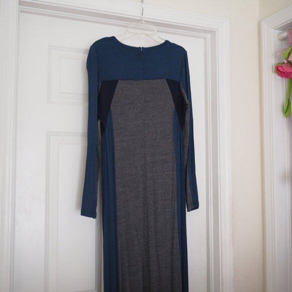 Soft Surroundings Maxi Blue and Gray Long Sleeve Dress Extra Small Petite - Picture 11 of 12